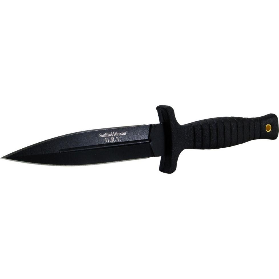 Smith & Wesson H.R.T. False Edge Fixed Knife 4-7/10" Dagger Blade Black - Smith & Wesson