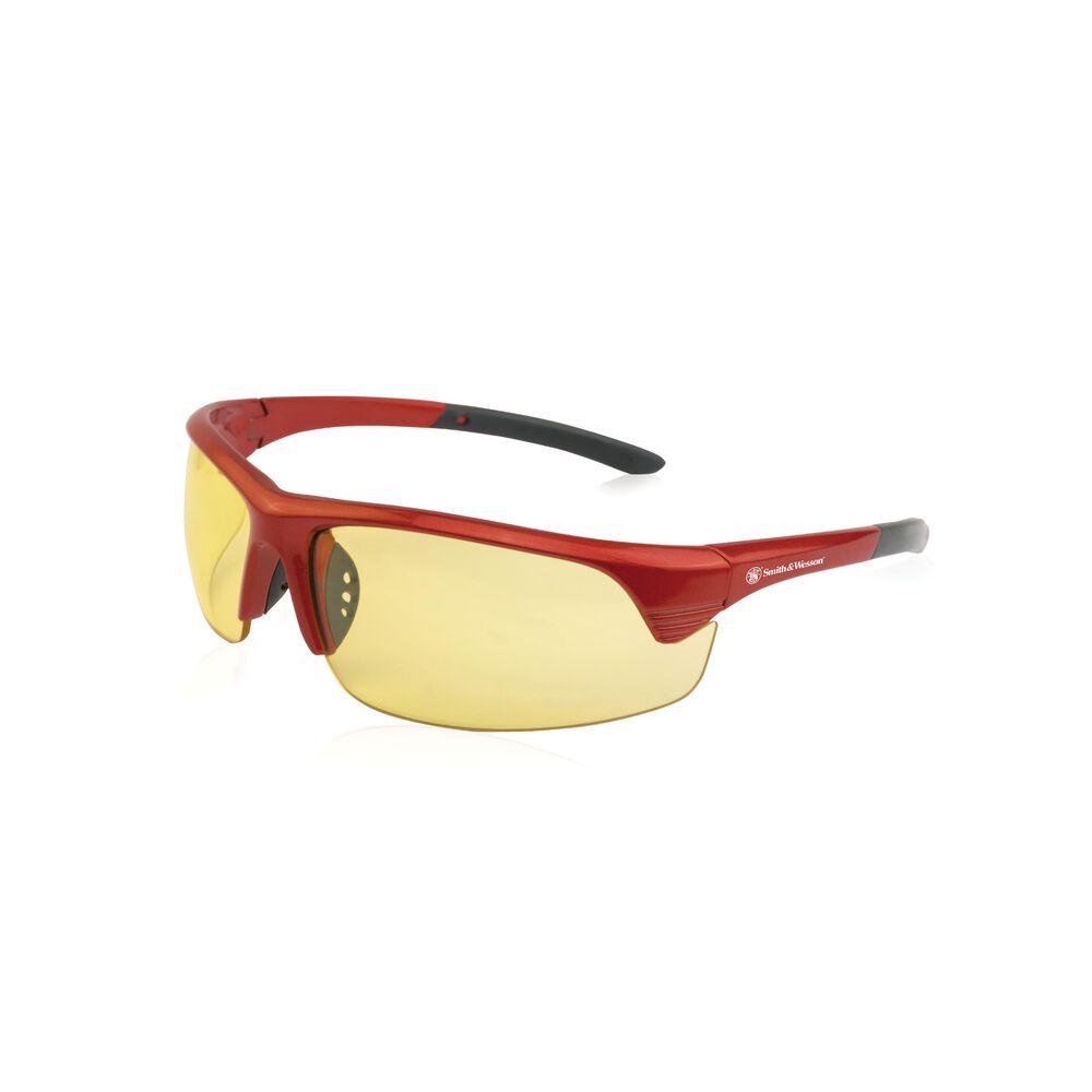 Smith & Wesson Corporal Shooting Glasses Half Frame Red with Amber Lens - Smith & Wesson