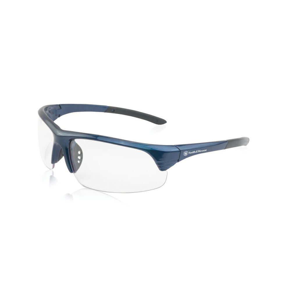 Smith & Wesson Corporal Shooting Glasses Half Frame Blue with Clear Lens - Smith & Wesson