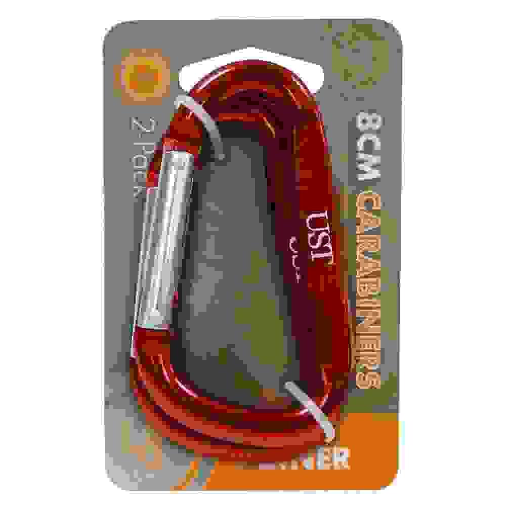 Ultimate Survival Carabiner 8cm 2-pk PDQ 12-ct Assorted Colors - Ultimate Survival Technologies