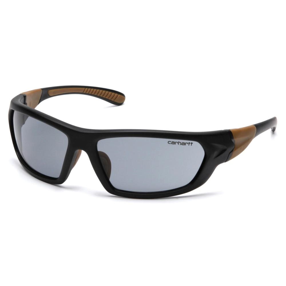 Pyramex Carbondale Heavy Duty Shooting Glasses Black and Tan with Grey Lens - Pyramex Safety