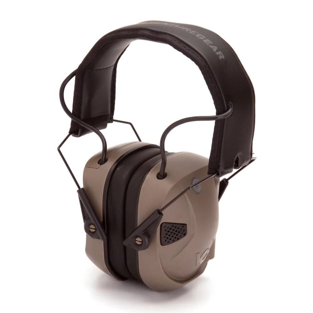 Pyramex Amp BT Electronic Earmuff 26dB Tan with Bluetooth - Pyramex Safety