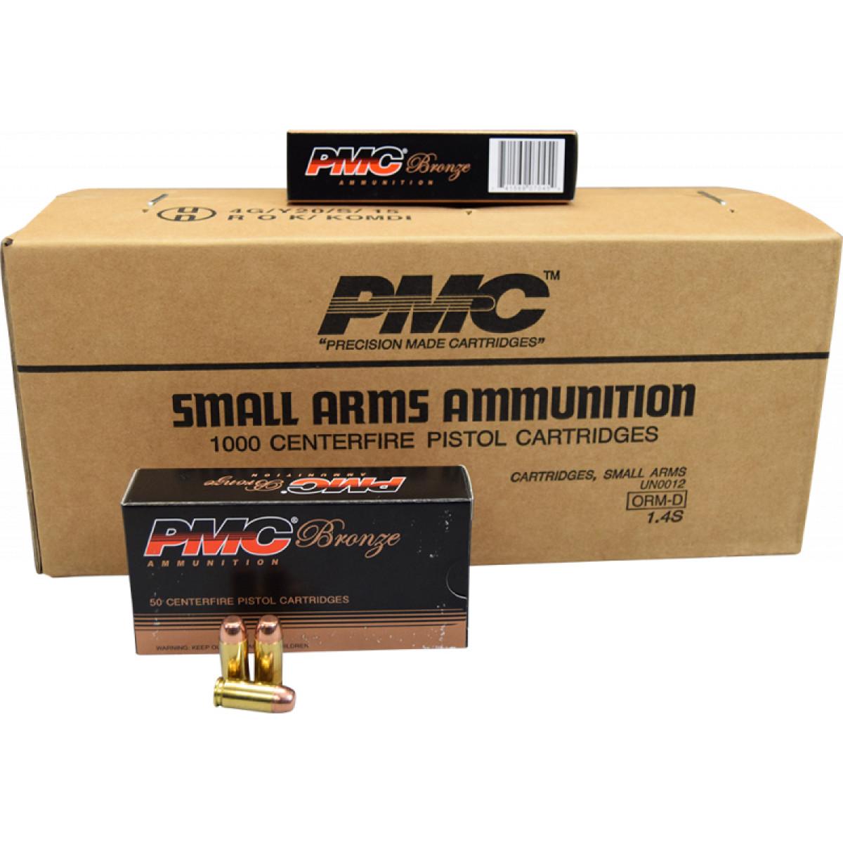 PMC Bronze Handgun Ammunition .40 S&W 165 gr FMJ 989 fps 1000/case - PMC