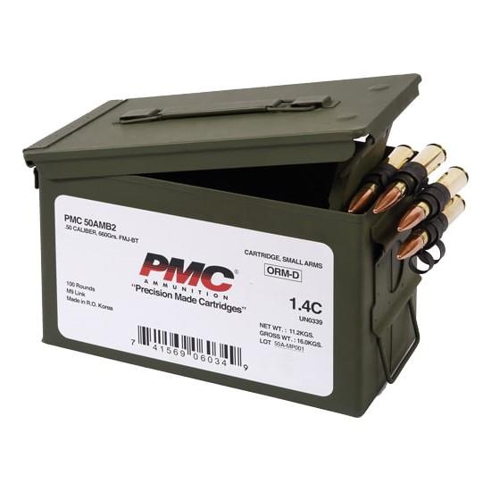 PMC Linked Bronze Rifle Ammunition .50 BMG 660 gr FMJBT 100/ct (M2A1 Box) - PMC