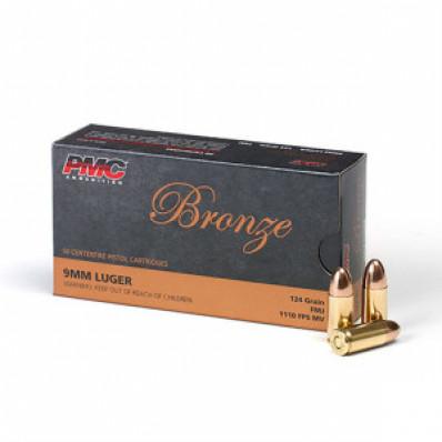 PMC Bronze Handgun Ammunition 9mm Luger 124 gr FMJ 1110 fps 1000/ct - PMC