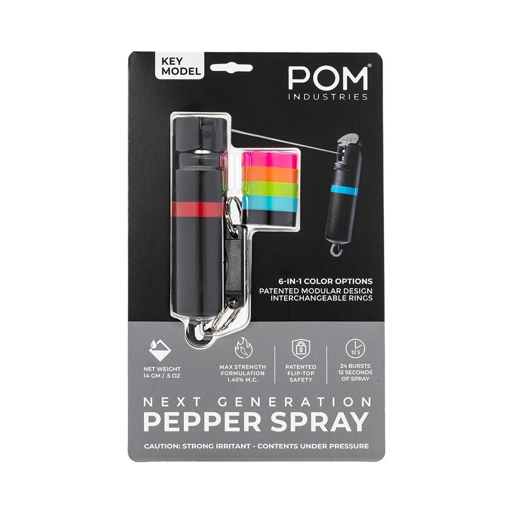 POM Pepper Spray Black Keychain 6 in 1 .05oz - POM Industries