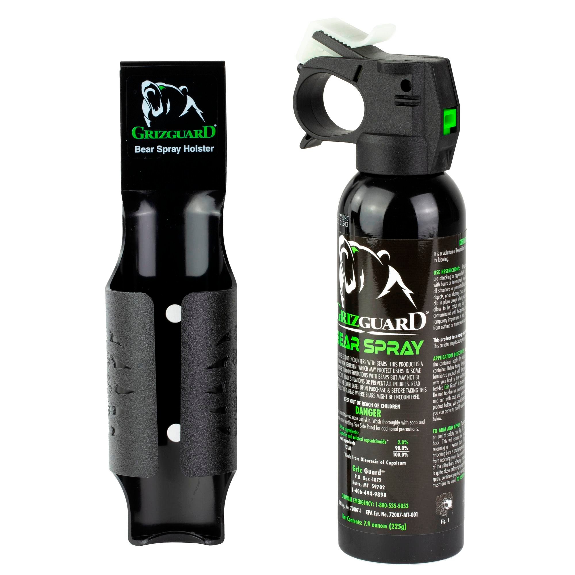 Griz Guard Bear Spray with Holster 7.9 oz Shrink Wrap Retail Packaging - Griz Guard