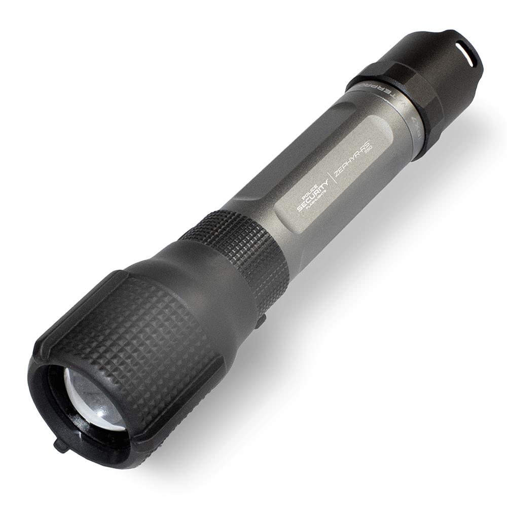 Police Security Flashlights Zephyr RS Rechargeable Flashlight 550 Lumens Black - Police Security Flashlights