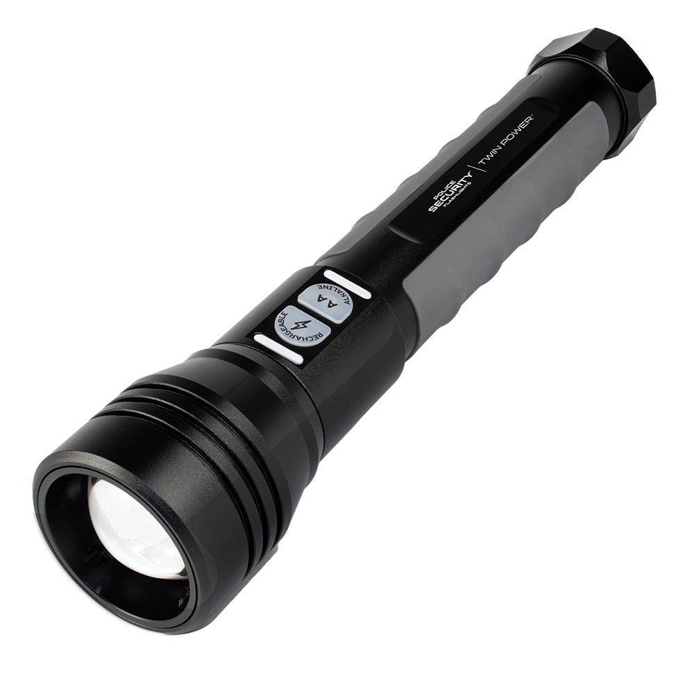 Police Security Flashlights Twin Power Flashlight 2000 Lumens Black - Police Security Flashlights