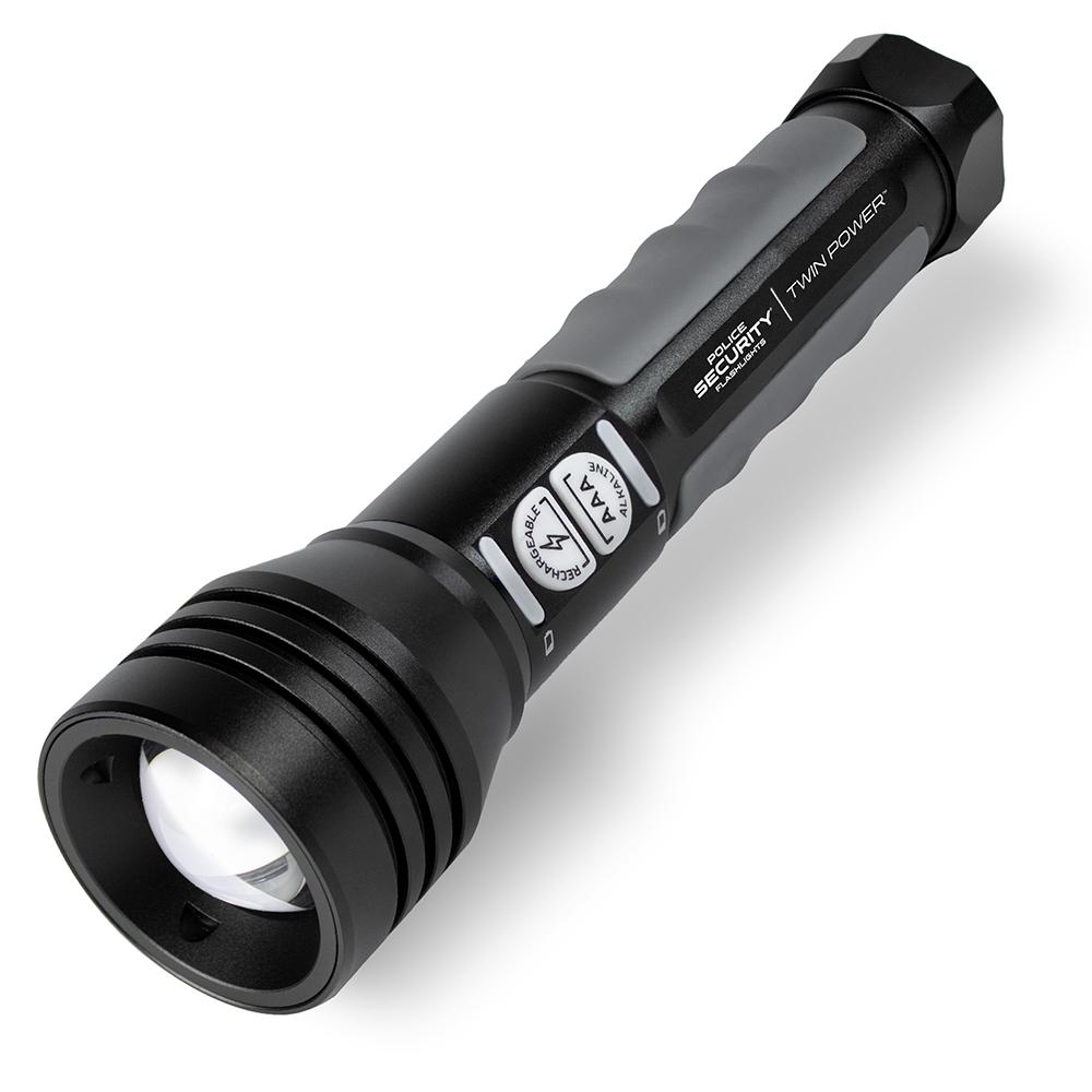 Police Security Flashlights Twin Power Flashlight 600 Lumens Black - Police Security Flashlights