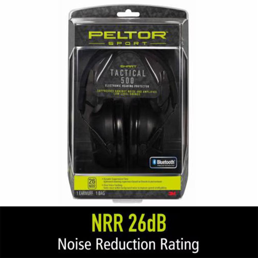 Peltor Sport Tactical 500 Electronic Ear Muffs 26dB Black - Peltor