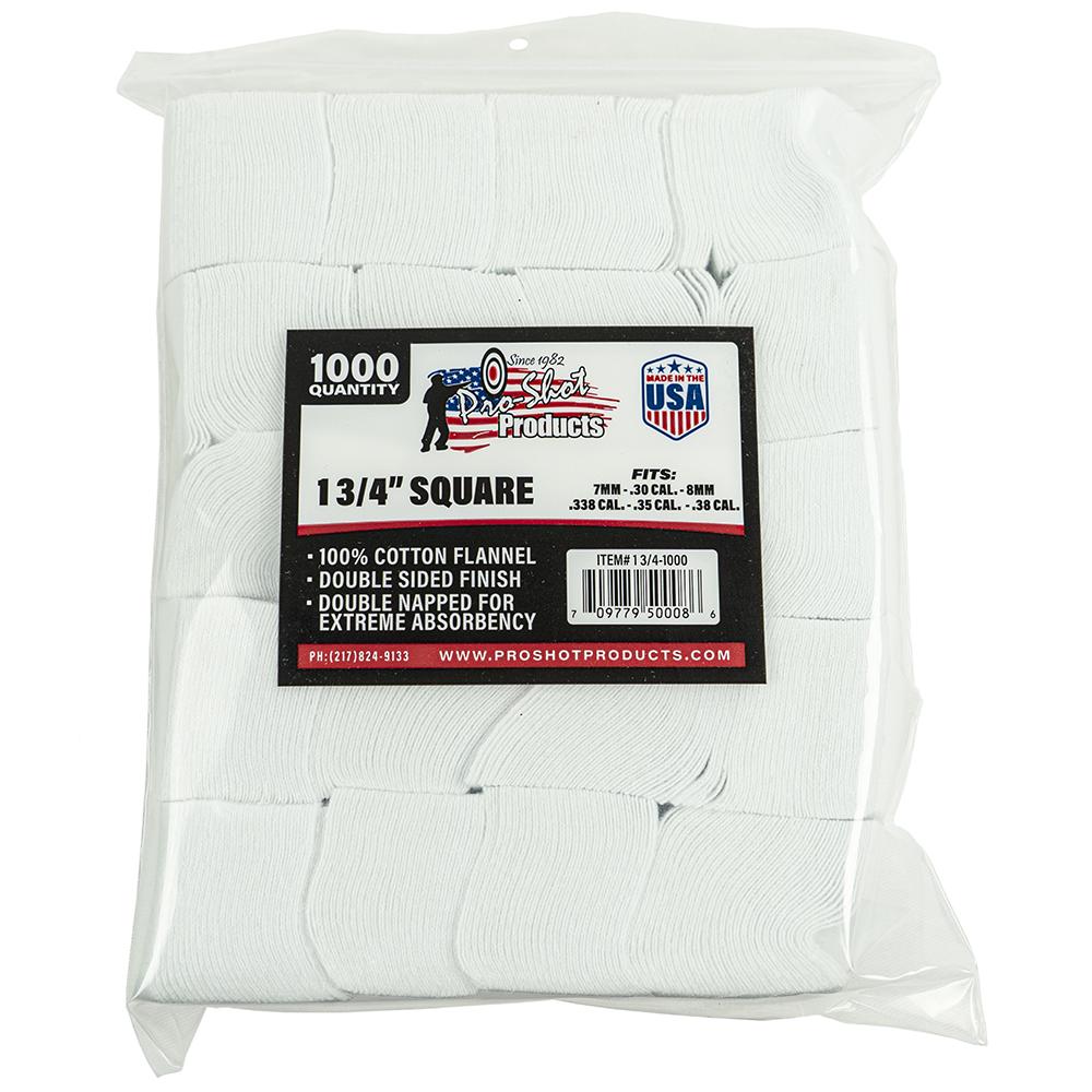 Pro-Shot 1 3/4" Square 100% Cotton Patches 1000/ct - Pro-Shot