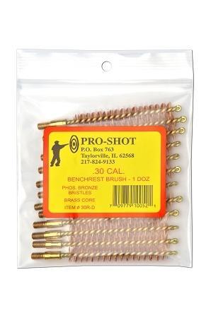 Pro-Shot Benchrest Phosphorus Bronze Rifle Cleaning Brushes .30 cal 12/ct - Pro-Shot