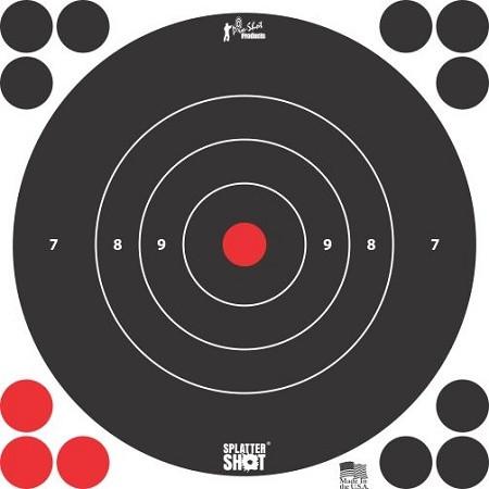 Pro-Shot Splatter Shot 8" White Bullseye Target - 6 Per Pack 10/ct Case - Pro-Shot