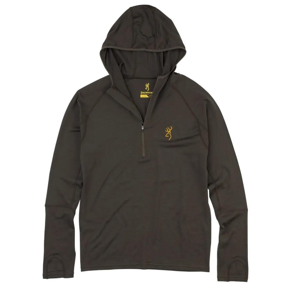 Browning Merino Hooded Shirt Major Brown S - Browning Clothing