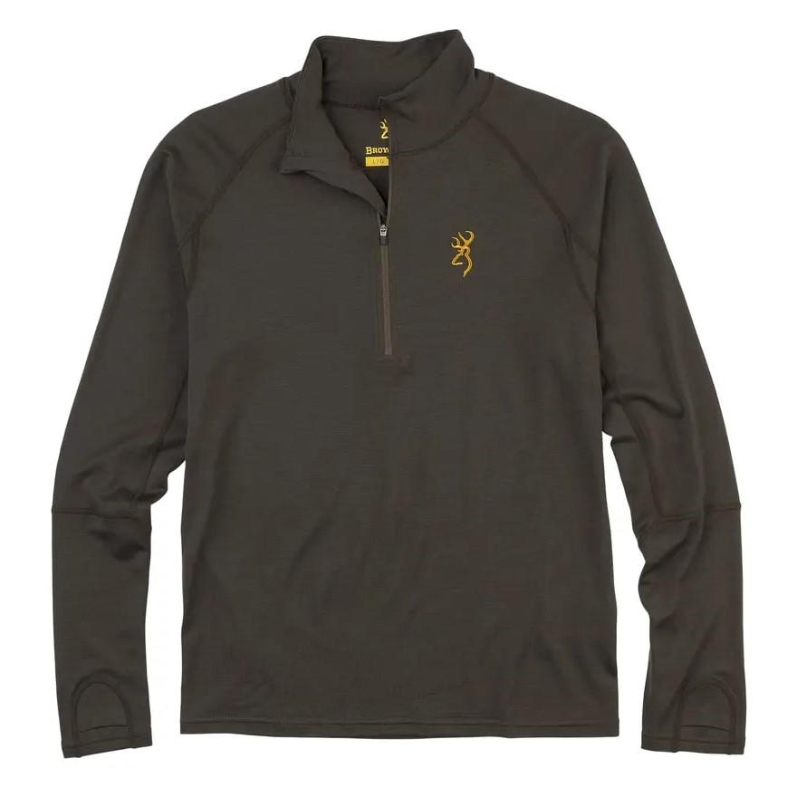 Browning Merino 1/4 Zip Shirt Major Brown S - Browning Clothing