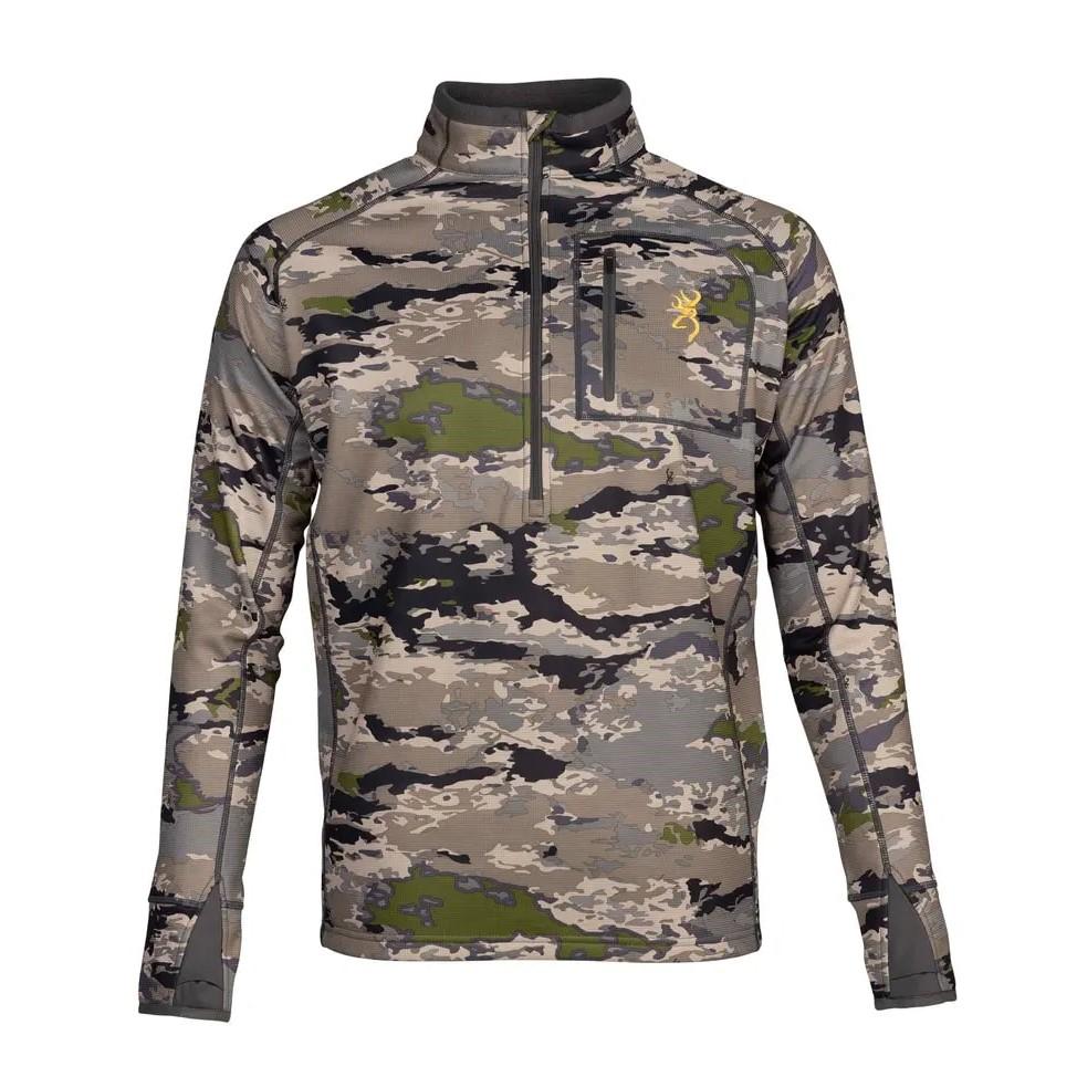 Browning Monroe 1/4 Zip Long Sleeve Shirt Ovix Camo 2XL - Browning Clothing