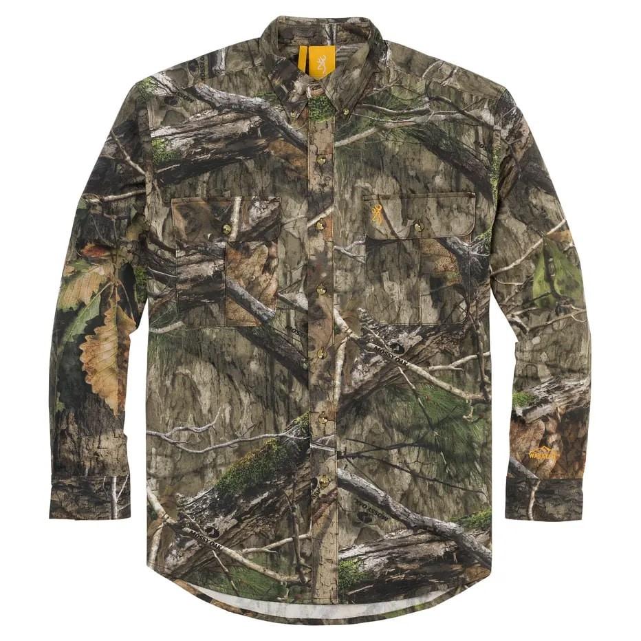 Browning Wasatch-CB Shirt Button-Front 2 Pocket Mossy Oak DNA S - Browning Clothing