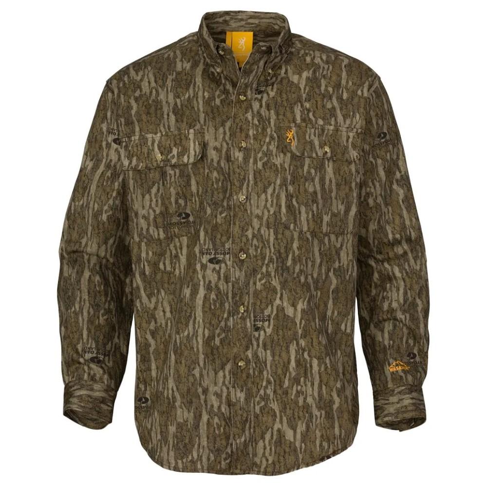 Browning Wasatch-CB Shirt Button-Front 2 Pocket Mossy Bottomland S - Browning Clothing