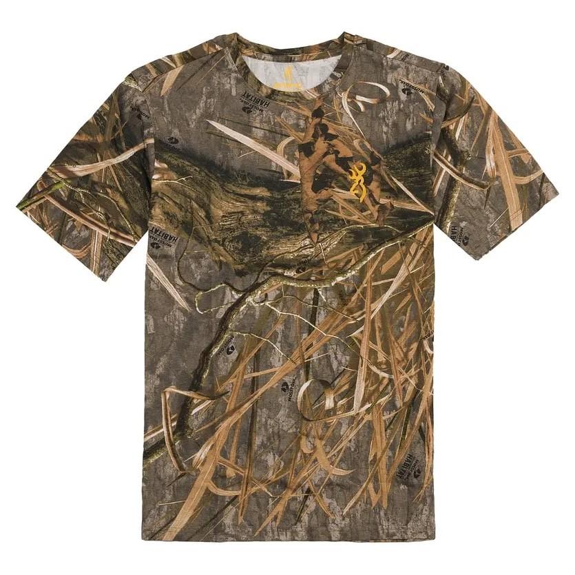 Browning Wasatch Short Sleeve T-Shirt Mossy Oak Shadow Grass Habitat S - Browning Clothing