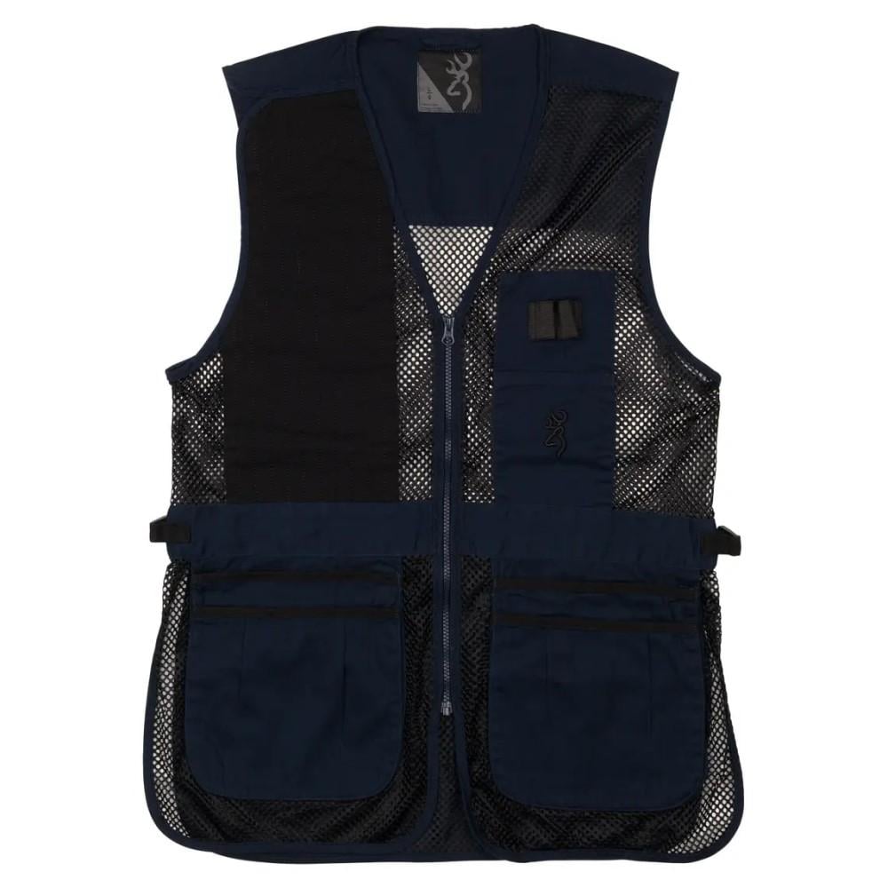 Browning Trapper Creek Mesh Shooting Vest Navy and Black S - Browning Clothing