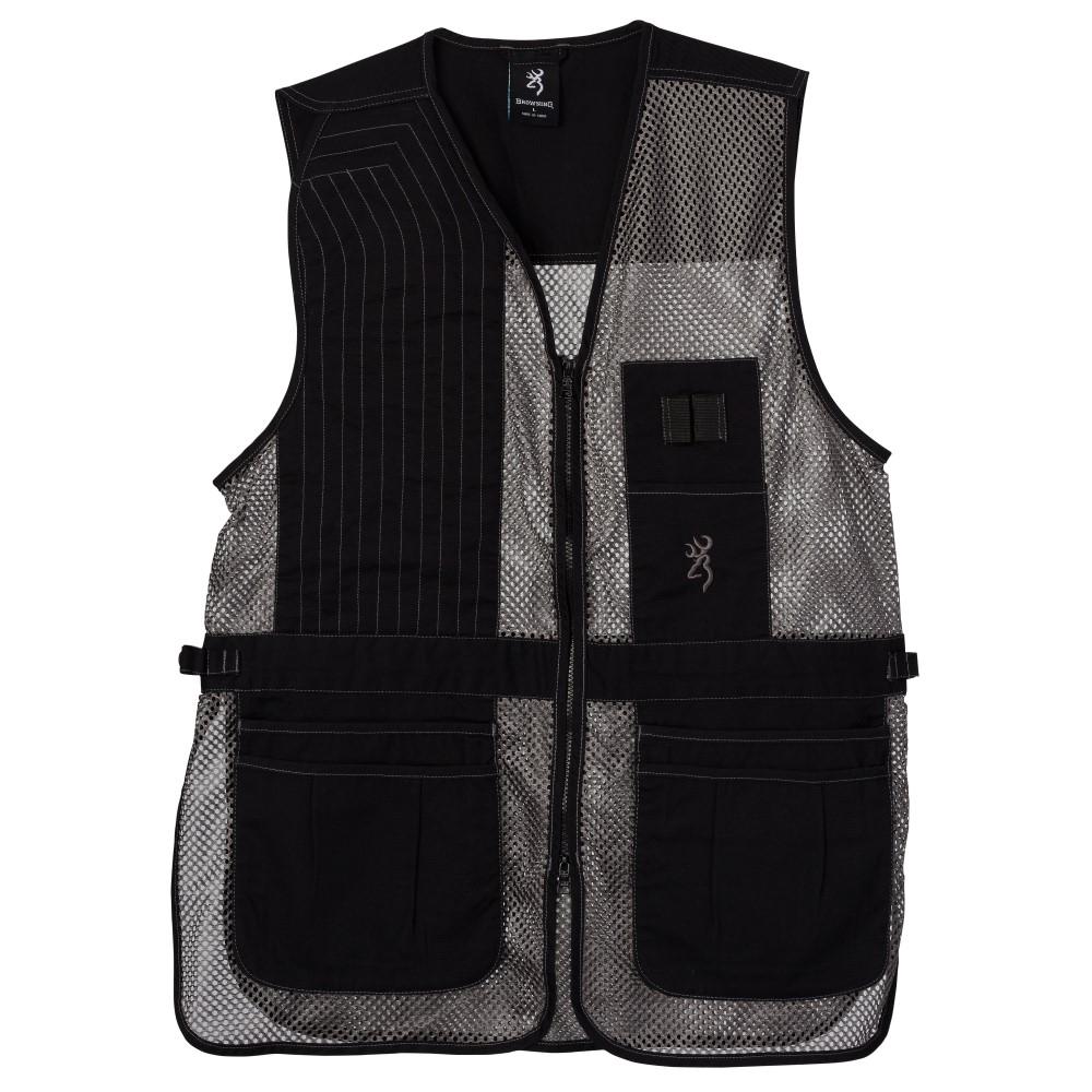 Browning Trapper Creek Mesh Shooting Vest Grey S - Browning Clothing