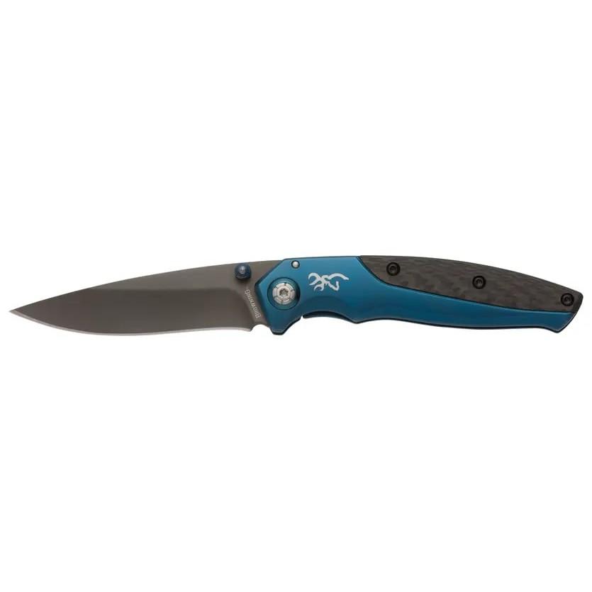 Browning Carbon Carry Knife 3" Drop Point Blade Blue - Browning