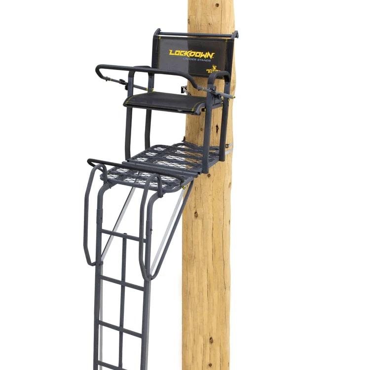 River's Edge Lockdown Ladder Treestand Wide 21 ft - Rivers Edge Hunting Products