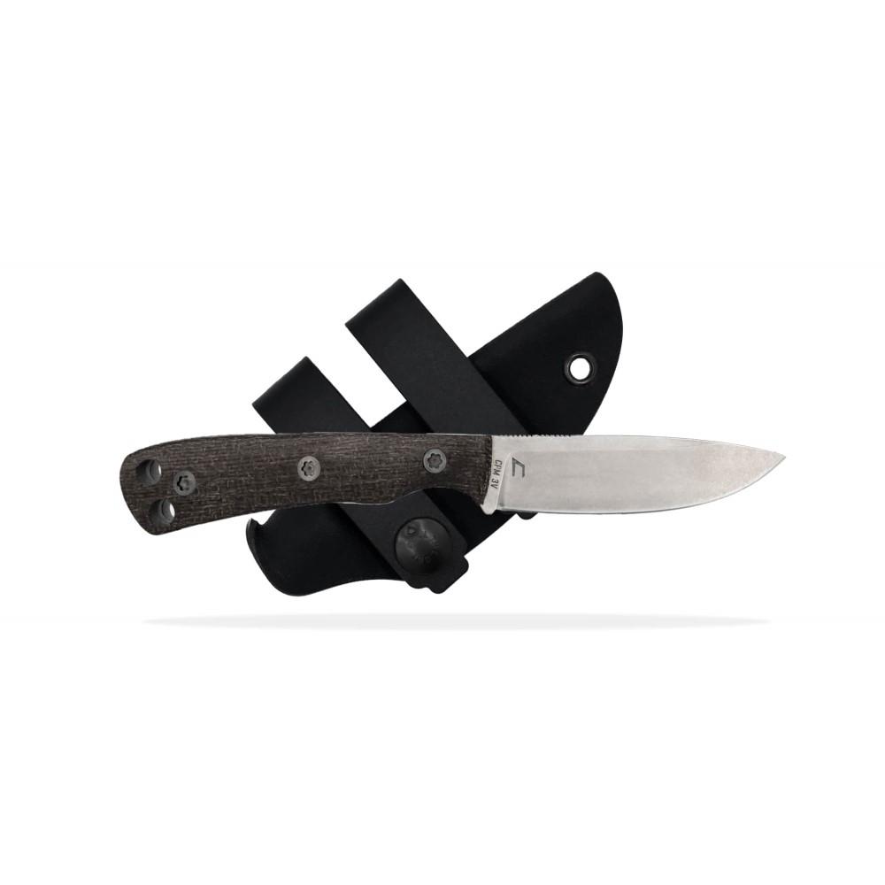 Shield Arms Ascent Mini Stone Fixed Knife 2-9/10" Drop Point Blade Black Burlap - Shield Arms