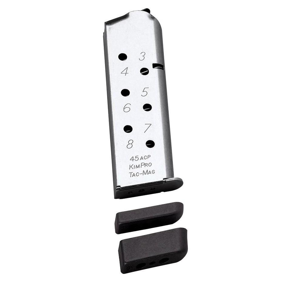 Kimber KimPro Tac-Mag 1911 Handgun Magazine Stainless Steel Full-Length Grip .45 ACP 8/rd - Kimber