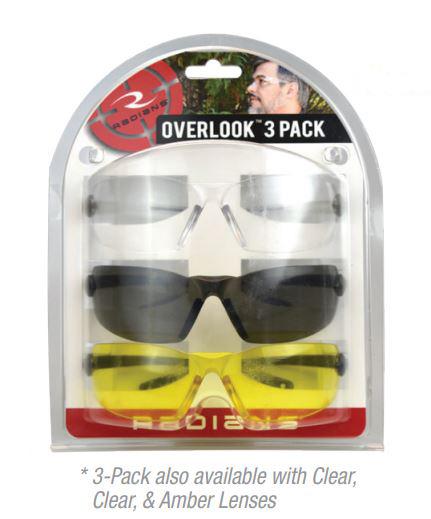 Radians Overlook Shooting Glasses Combo Pack Clear Amber Lens 3/ct - Radians