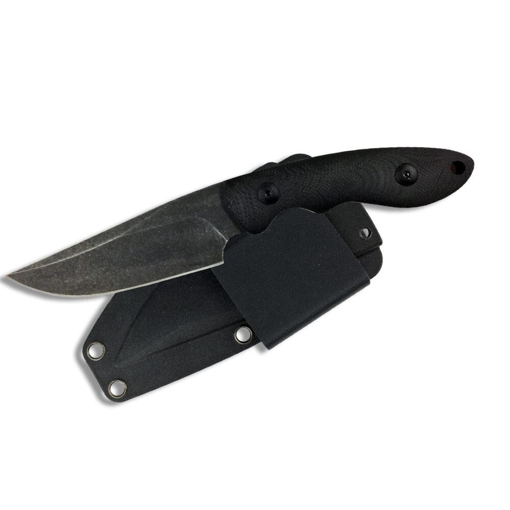 ABKT Elite Shadow Predator Fixed Knife 3-1/2" Drop Point Blade Black - ABKT