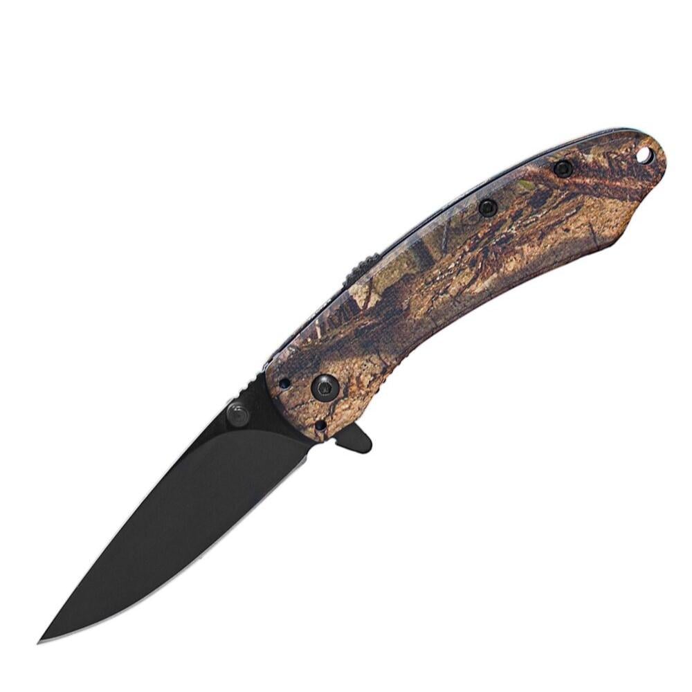 ABKT Elite Ember Folding Knife 2-3/4" Drop Point Blade Mossy Oak DNA - ABKT