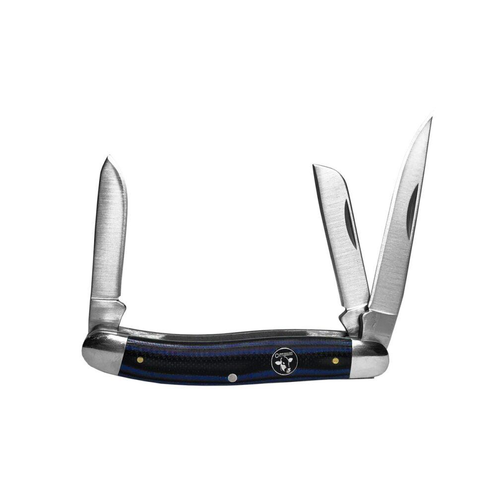 ABKT Cattleman Stockman Cowhand Series Knife 3 Blades Blue - ABKT