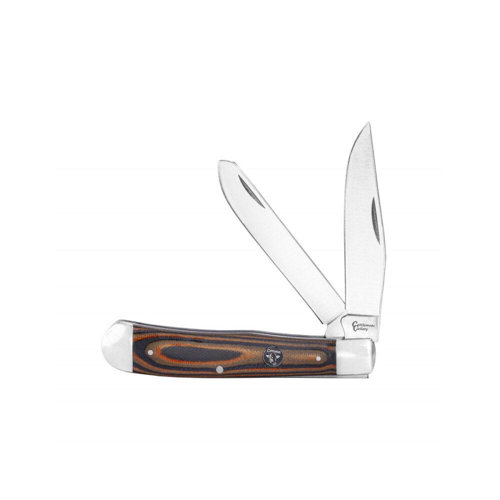 ABKT Cattleman Trapper Cowhand Knife 2 Blades Brown - ABKT