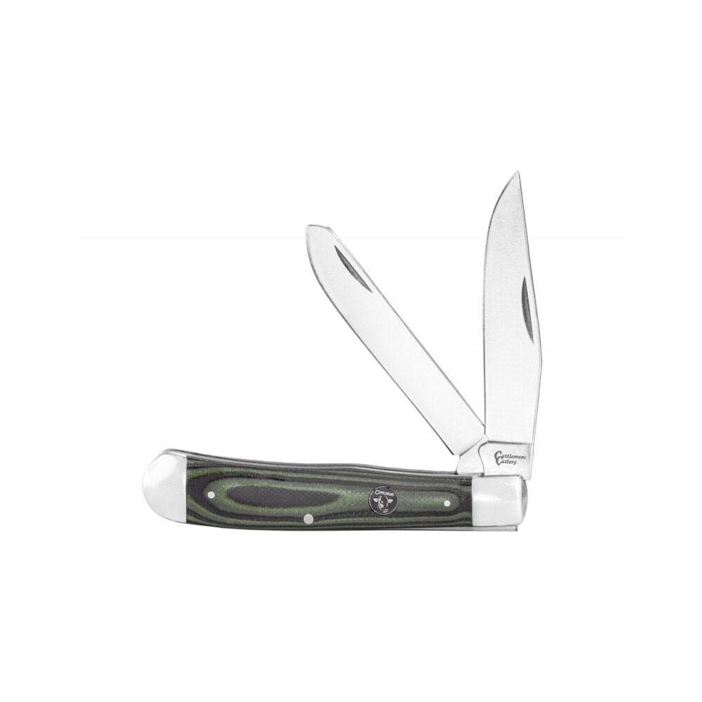 ABKT Cattleman Trapper Cowhand Knife 2 Blades Green - ABKT