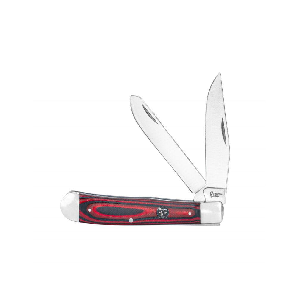 ABKT Cattleman Trapper Cowhand Knife 2 Blades Red - ABKT