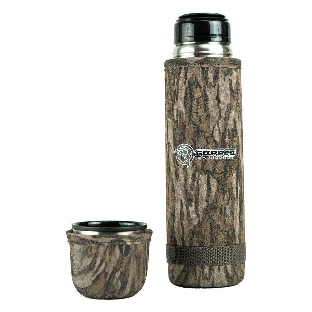 Cupped Hot Cold Camo Thermos 25 oz Mossy Oak Bottomland - Cupped