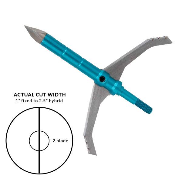 Dead Ringer Great White Broadhead 100/125 Grain 2.5" Cut Blue - Dead Ringer