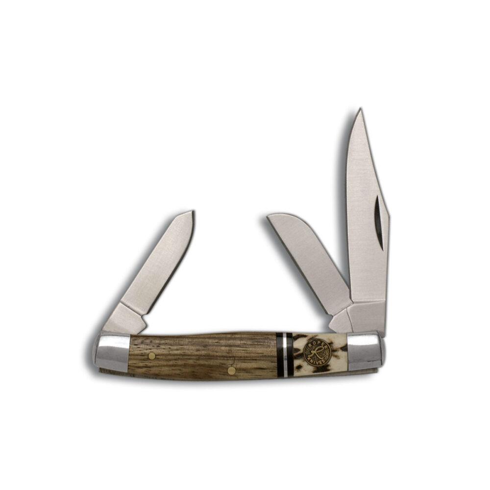 ABKT Roper Stockman Laredo Knife 3 Blades Stag/Wood - ABKT