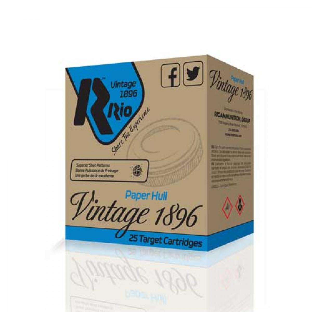 Rio Vintage 1896 Paper Shotshell 12ga 2-3/4" 1-1/4oz 1250 fps #8 25/ct - Rio Ammo
