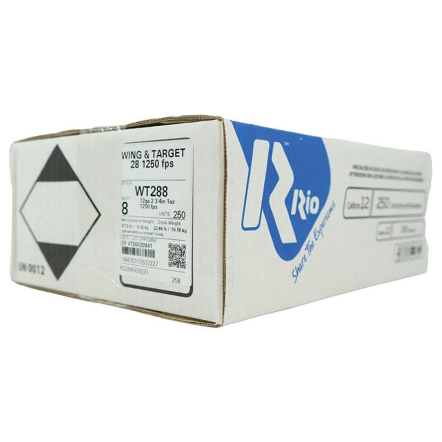 Rio Wing & Target Shotshells 12ga 1oz 2-3/4" 1250 fps #8 250/ct Case (10 Boxes of 25/ct) - Rio
