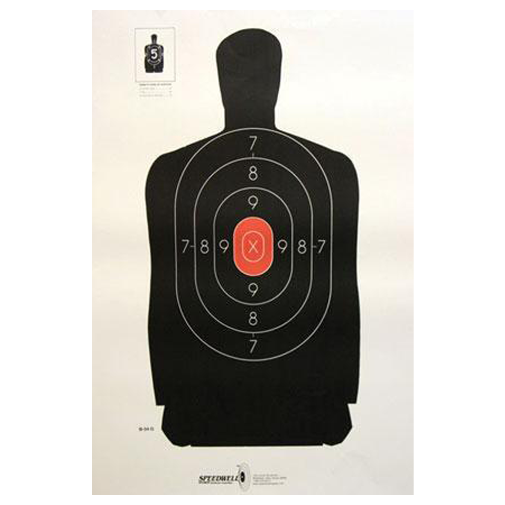 Speedwell Police Silhouette Paper Target Orange 100/ct - Speedwell