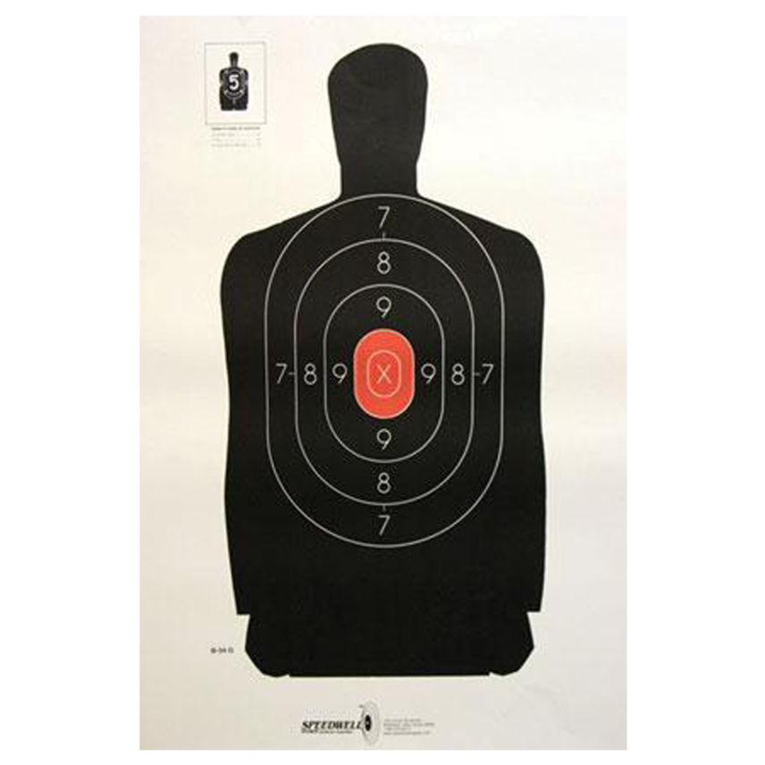 Speedwell Police Silhouette Paper Target Orange 100/ct