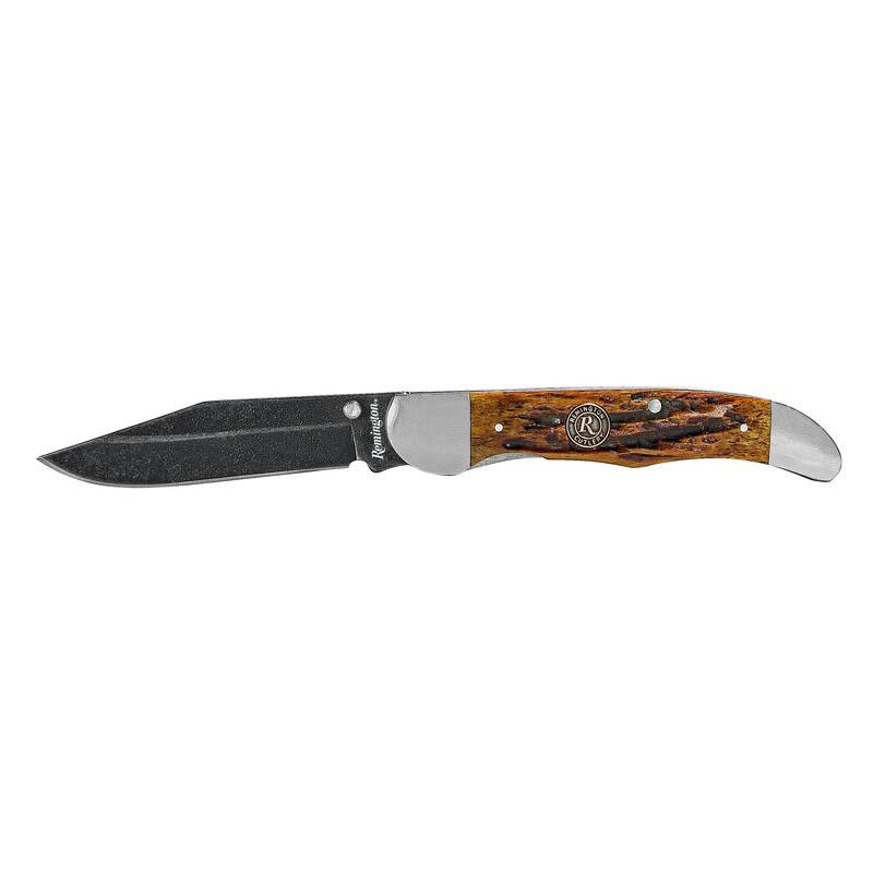 Remington Back Woods Lock Back Folding Knife Clip Point Blade Brown - Remington