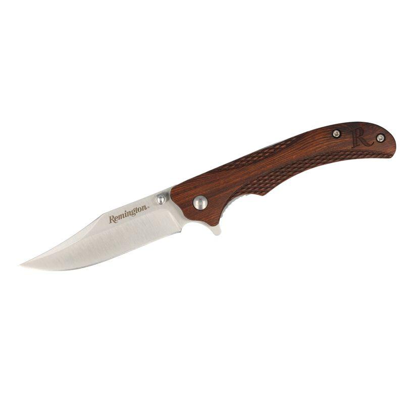 Remington Woodland Liner Lock Folding Knife Clip Point Blade Brown - Remington