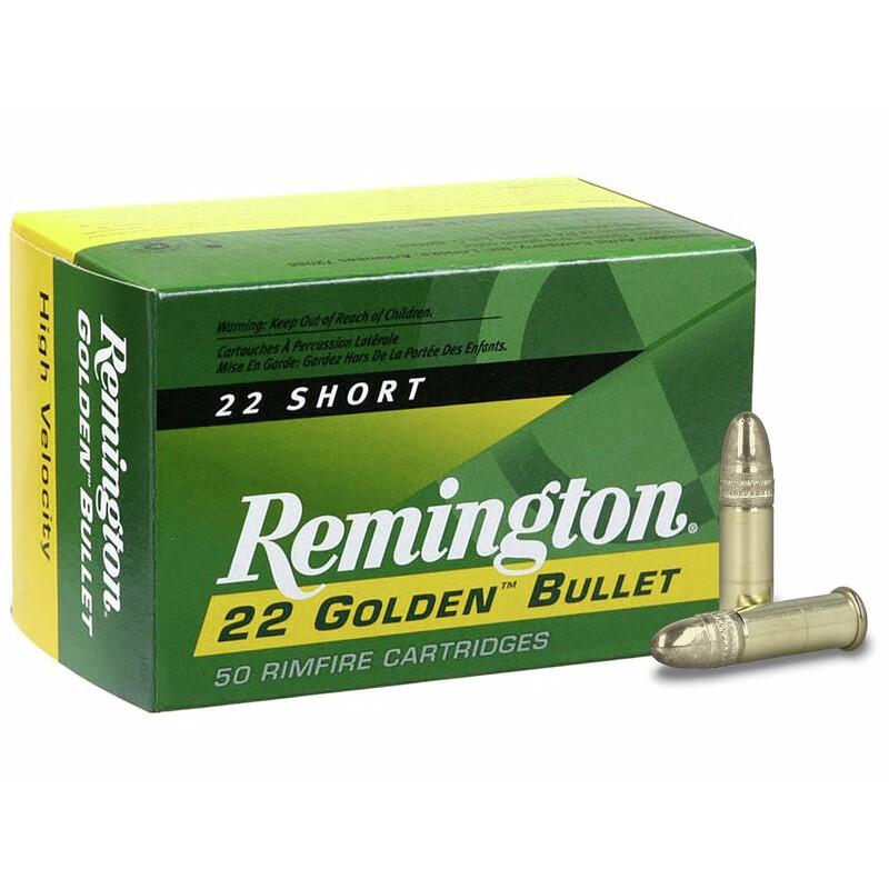 Remington Golden Bullet Rimfire Ammunition .22 Short 29 gr RN 1095 fps 50/ct - Remington