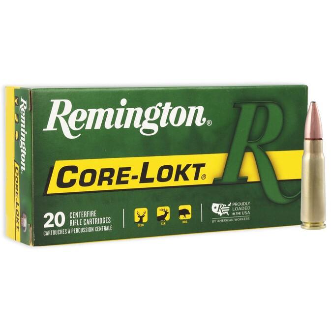 Remington Core-Lokt Rifle Ammunition 7.62x39mm 125 gr PSP 2365 fps 20/ct - Remington