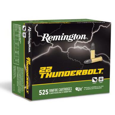 Remington 22 Thunderbolt Rimfire Ammunition .22 LR 40 gr 1255 fps 6300/ct (Case of 12-525/ct Boxes) - Remington