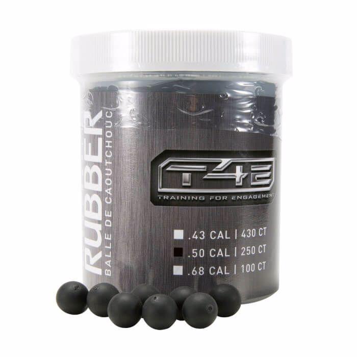 Umarex T4E Rubberball .50 Cal Ammo 250/Ct - Black - Umarex